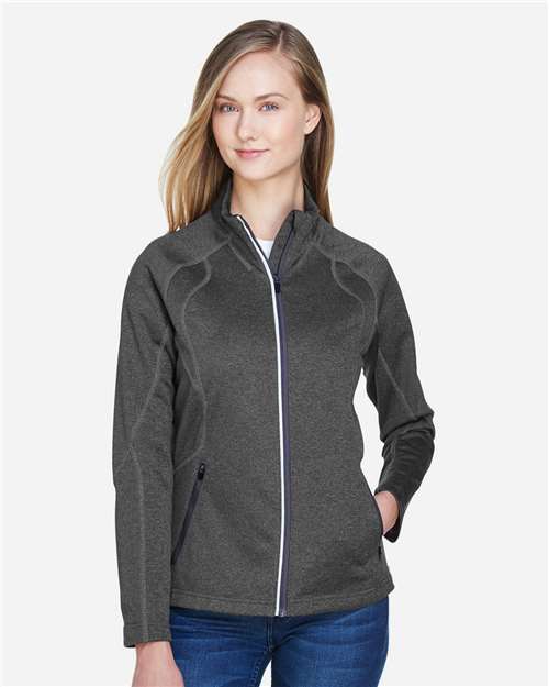 North End Women's Gravity Performance Fleece Jacket - 78174 Carbon Heather