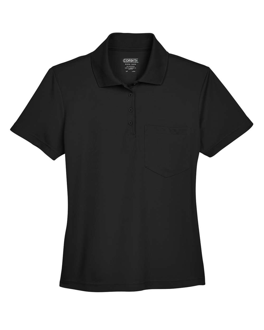 Core365 Women's Origin Performance Piqué Polo with Pocket - 78181P Black