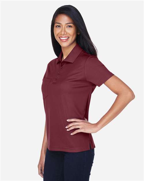 Core365 Women's Origin Performance Piqué Polo with Pocket - 78181P Burgundy