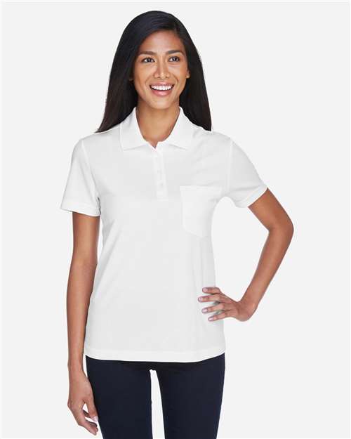 Core365 Women's Origin Performance Piqué Polo with Pocket - 78181P White