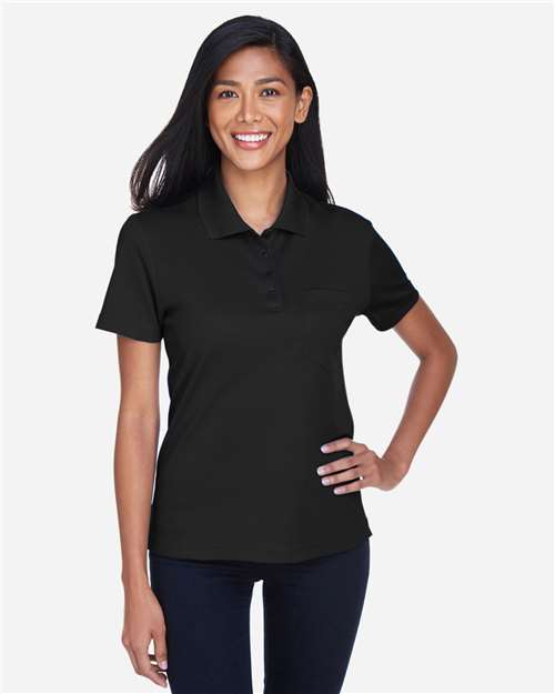 Core365 Women's Origin Performance Piqué Polo with Pocket - 78181P Black