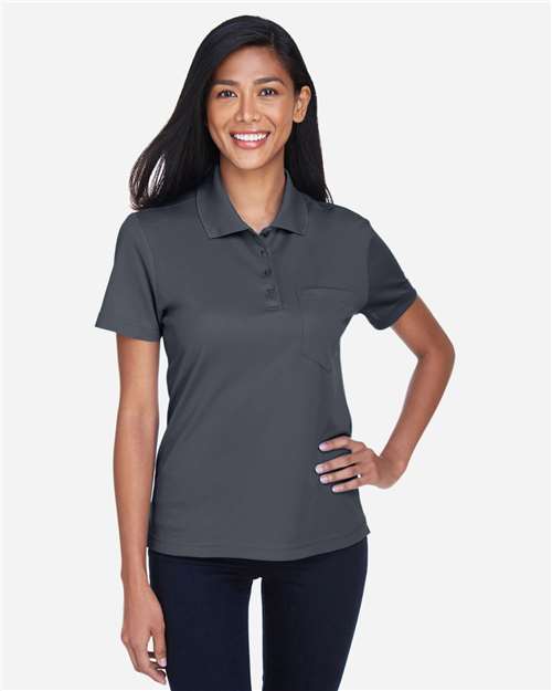 Core365 Women's Origin Performance Piqué Polo with Pocket - 78181P Carbon