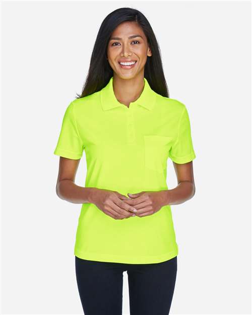 Core365 Women's Origin Performance Piqué Polo with Pocket - 78181P Safety Yellow