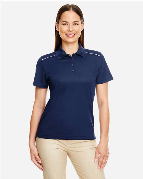 Core365 Women's Radiant Performance Piqué Polo with Reflective Piping - 78181R Classic Navy