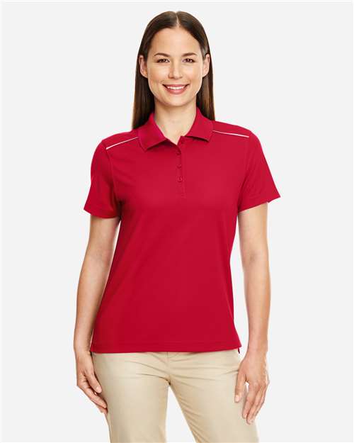 Core365 Women's Radiant Performance Piqué Polo with Reflective Piping - 78181R Classic Red