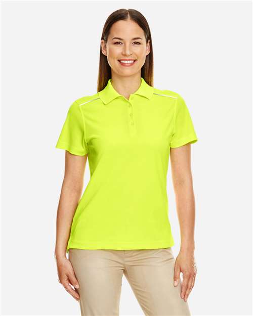 Core365 Women's Radiant Performance Piqué Polo with Reflective Piping - 78181R Safety Yellow