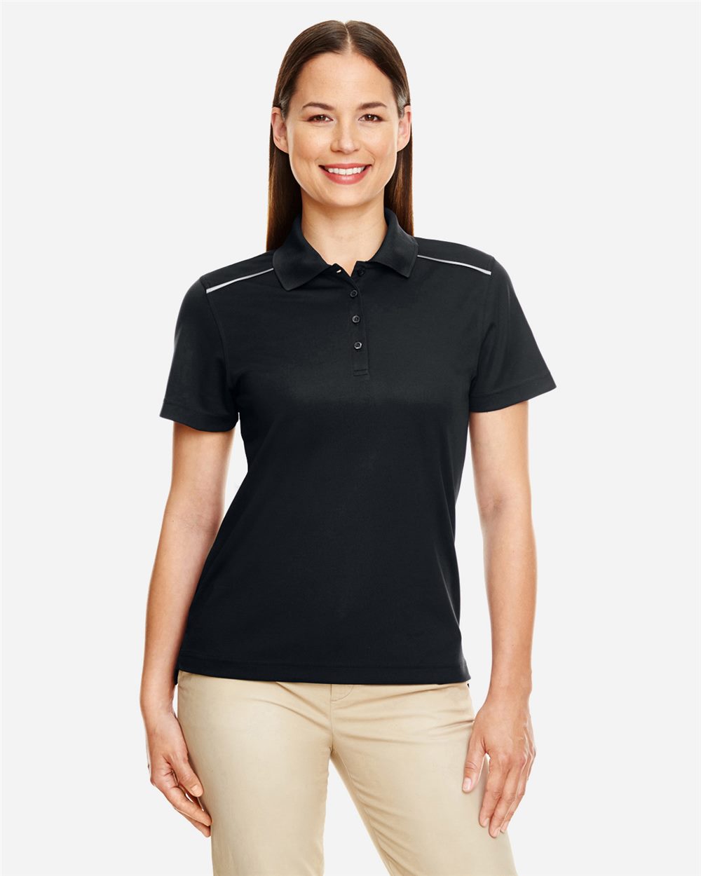 Devon & Jones Women's Radiant Performance Piqué Polo with Reflective Piping - 78181R