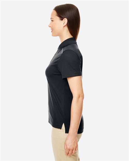 Core365 Women's Radiant Performance Piqué Polo with Reflective Piping - 78181R Black