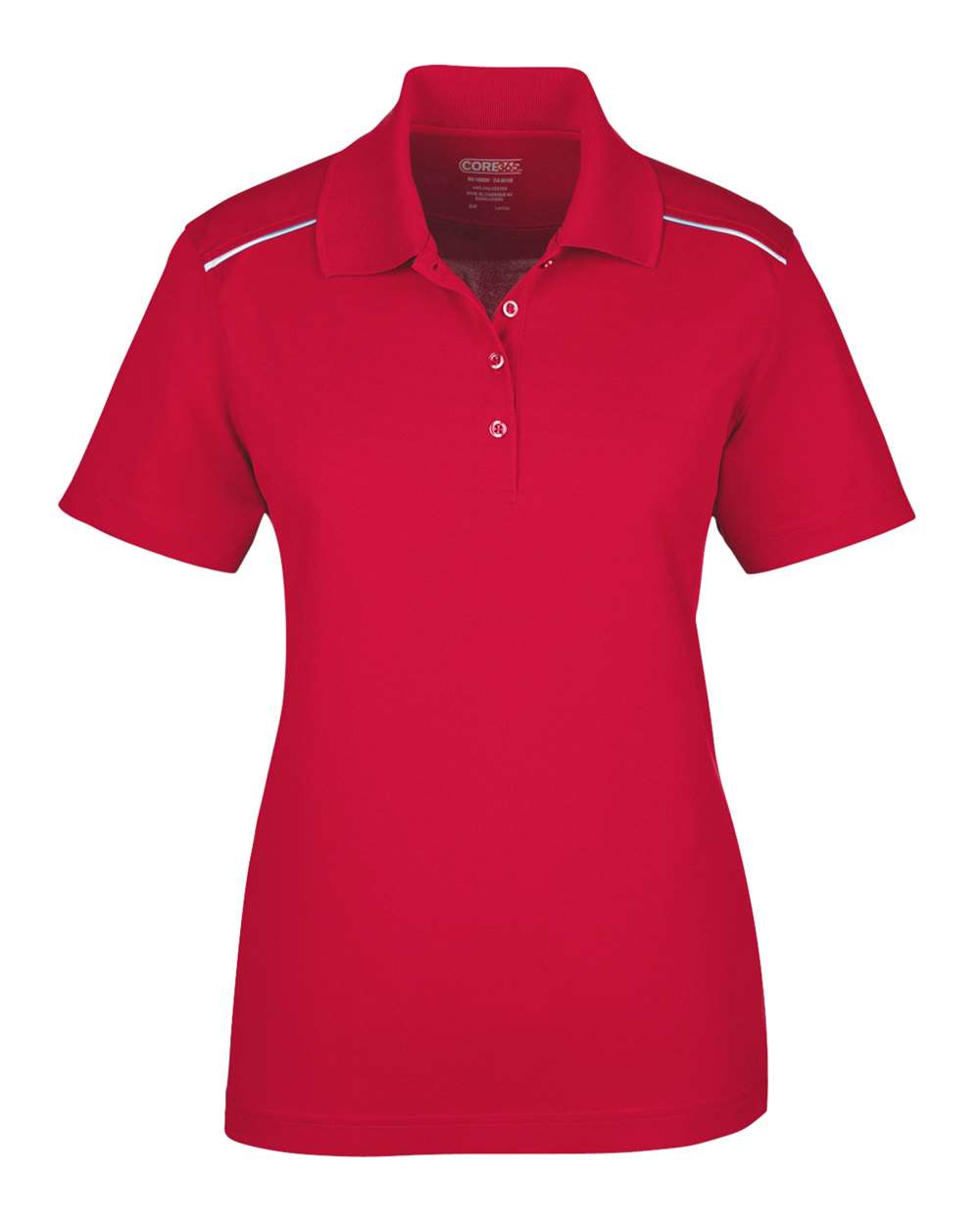 Core365 Women's Radiant Performance Piqué Polo with Reflective Piping - 78181R Classic Red