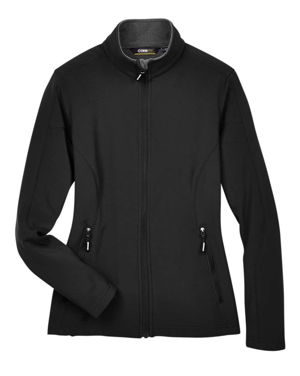 Core365 Women's Cruise Two-Layer Fleece Bonded Soft Shell Jacket - 78184 Black