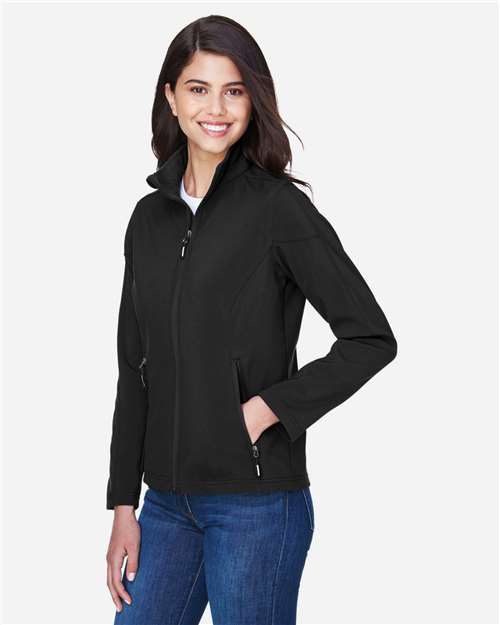 Core365 Women's Cruise Two-Layer Fleece Bonded Soft Shell Jacket - 78184 Black