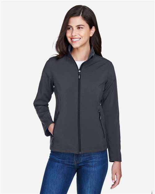 Core365 Women's Cruise Two-Layer Fleece Bonded Soft Shell Jacket - 78184 Carbon