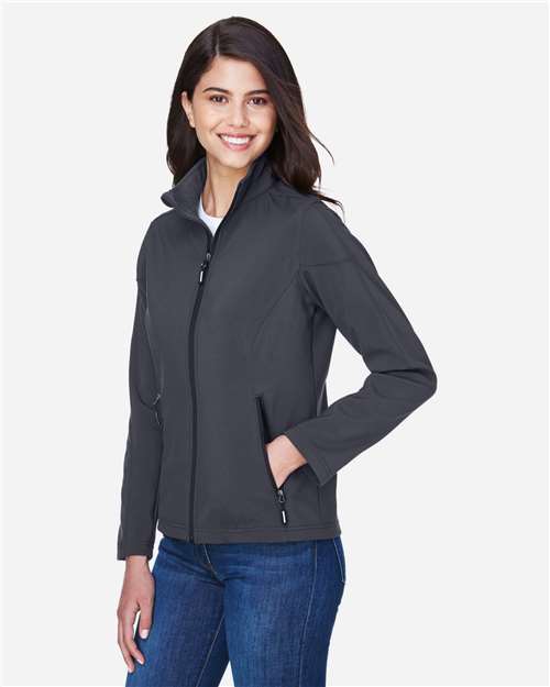 Core365 Women's Cruise Two-Layer Fleece Bonded Soft Shell Jacket - 78184 Carbon