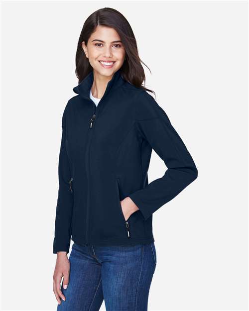 Core365 Women's Cruise Two-Layer Fleece Bonded Soft Shell Jacket - 78184 Classic Navy