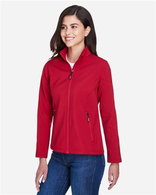Core365 Women's Cruise Two-Layer Fleece Bonded Soft Shell Jacket - 78184 Classic Red