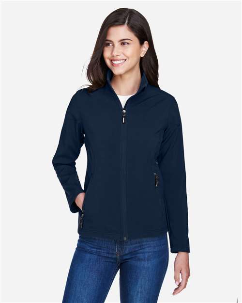 Core365 Women's Cruise Two-Layer Fleece Bonded Soft Shell Jacket - 78184 Classic Navy