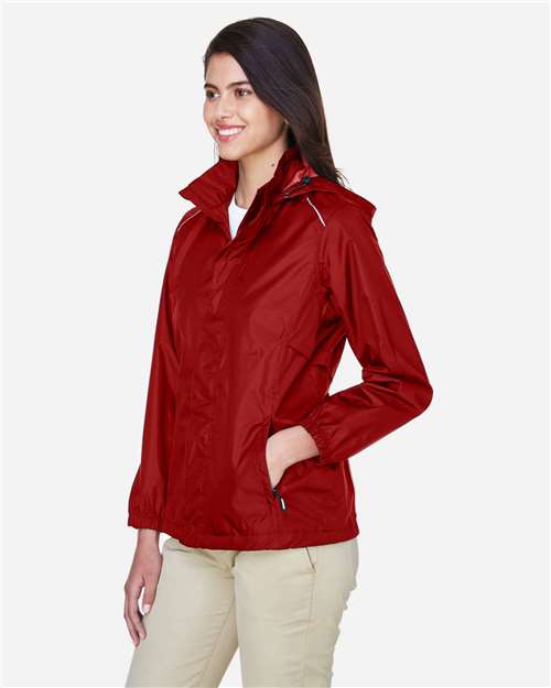Core365 Women's Climate Seam-Sealed Lightweight Variegated Ripstop Jacket - 78185 Classic Red