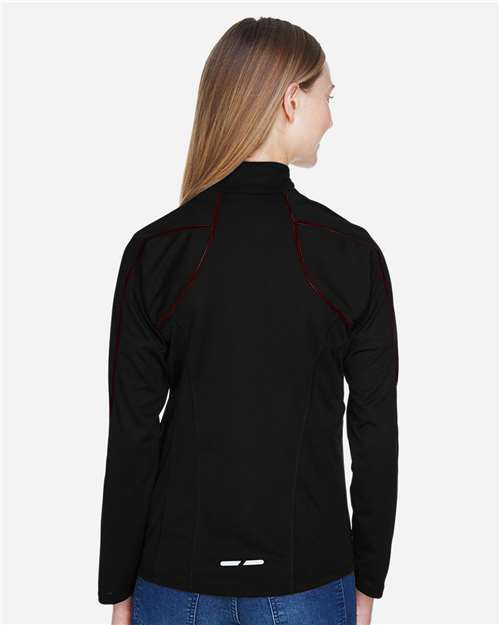 North End Women's Radar Performance Quarter-Zip Pullover - 78187 Black- Classic Red