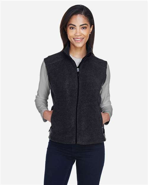 Core365 Women's Journey Fleece Vest - 78191 Heather Charcoal