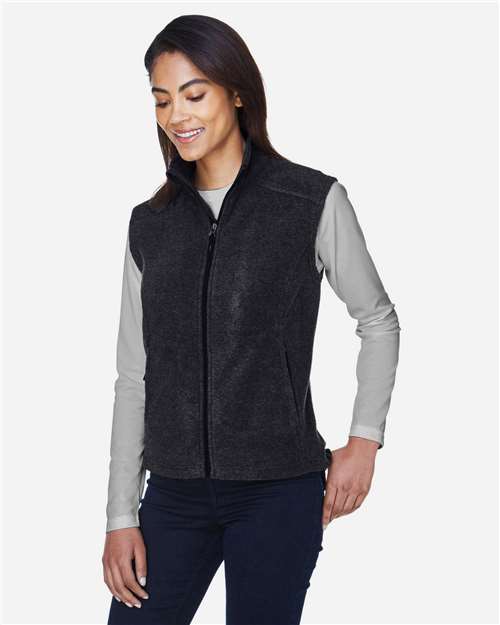 Core365 Women's Journey Fleece Vest - 78191 Heather Charcoal