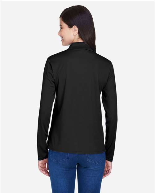 Core365 Women's Pinnacle Performance Long Sleeve Piqué Polo - 78192 Black