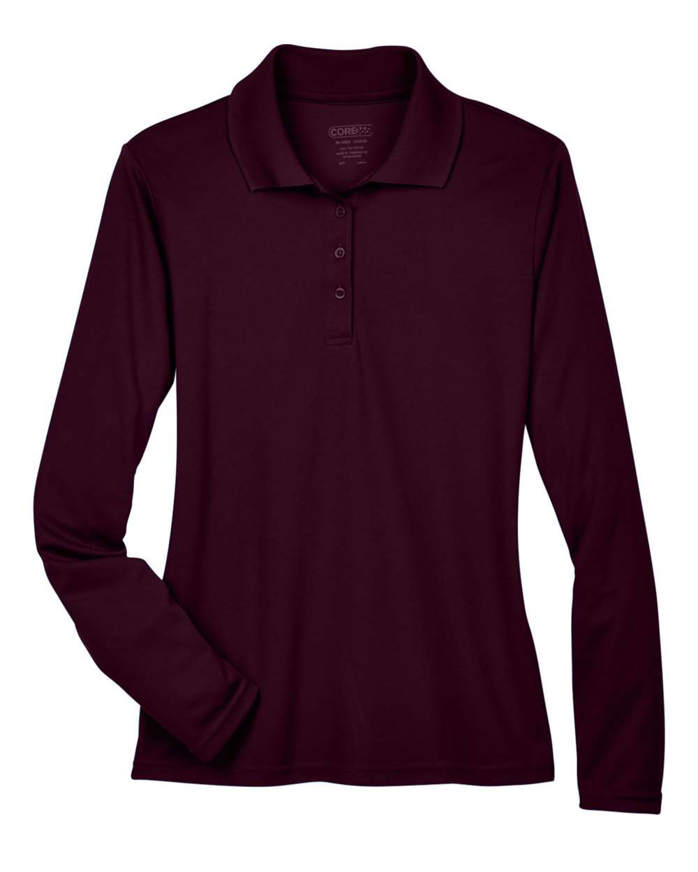 Core365 Women's Pinnacle Performance Long Sleeve Piqué Polo - 78192 Burgundy