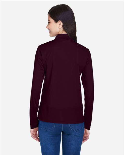 Core365 Women's Pinnacle Performance Long Sleeve Piqué Polo - 78192 Burgundy
