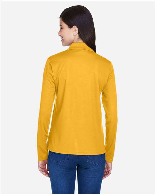 Core365 Women's Pinnacle Performance Long Sleeve Piqué Polo - 78192 Campus Gold