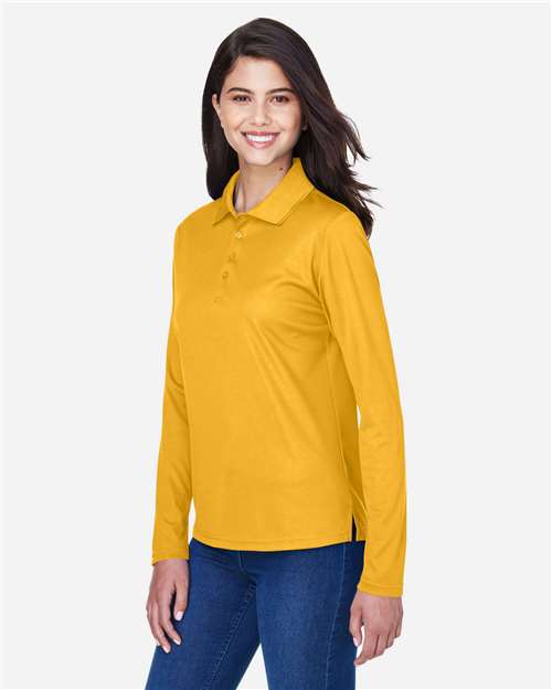 Core365 Women's Pinnacle Performance Long Sleeve Piqué Polo - 78192 Campus Gold