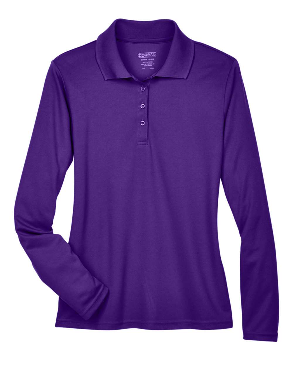 Core365 Women's Pinnacle Performance Long Sleeve Piqué Polo - 78192 Campus Purple