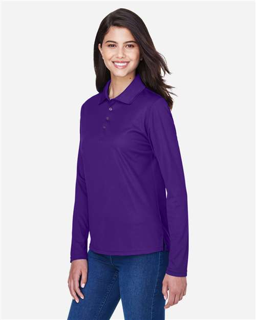 Core365 Women's Pinnacle Performance Long Sleeve Piqué Polo - 78192 Campus Purple