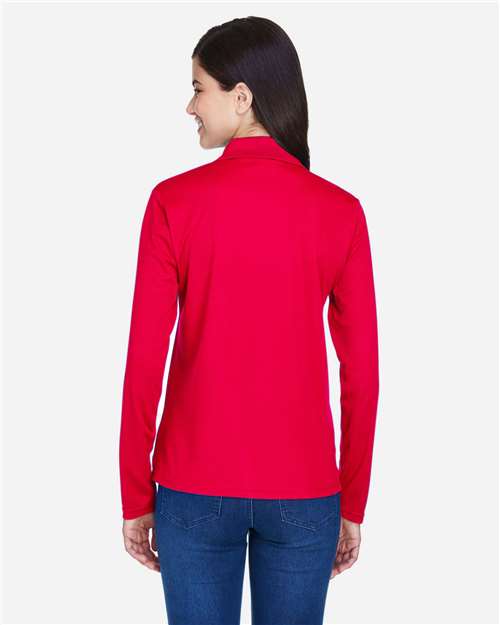 Core365 Women's Pinnacle Performance Long Sleeve Piqué Polo - 78192 Classic Red