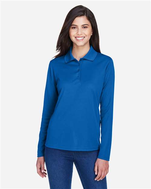 Core365 Women's Pinnacle Performance Long Sleeve Piqué Polo - 78192 True Royal