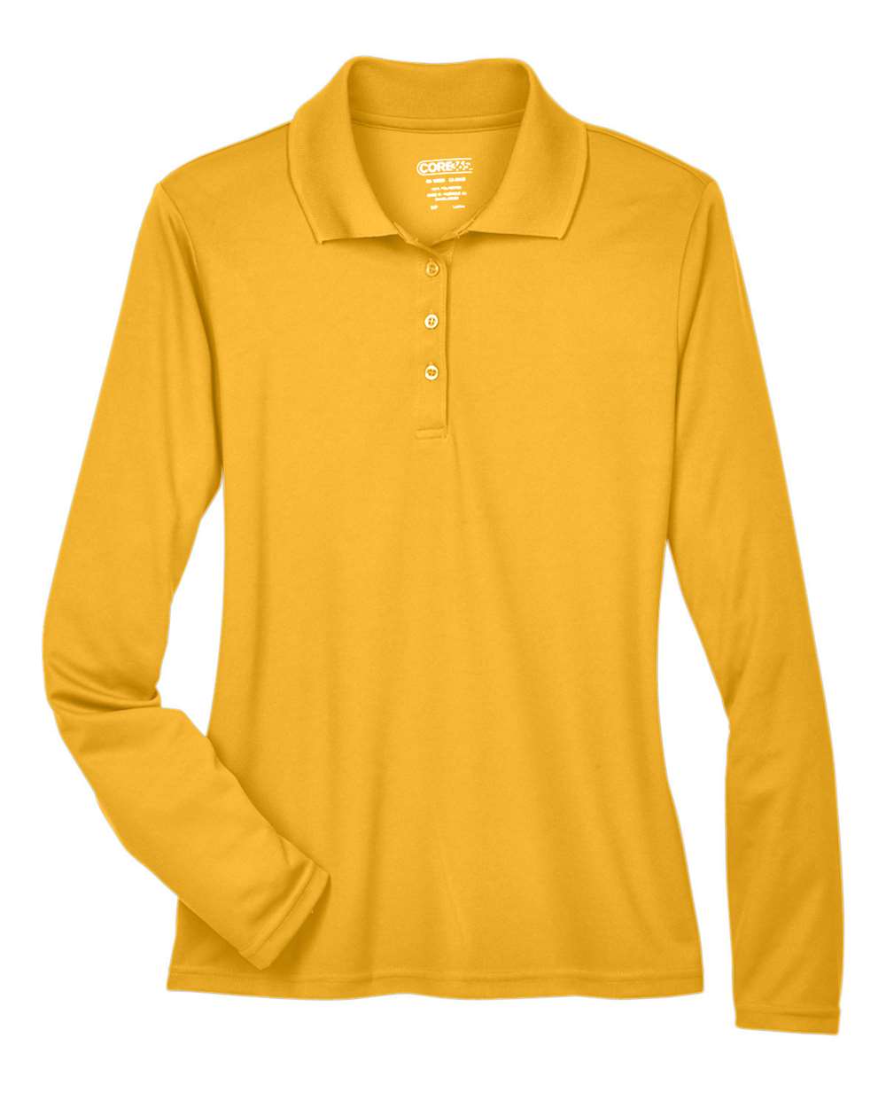 Core365 Women's Pinnacle Performance Long Sleeve Piqué Polo - 78192 Campus Gold