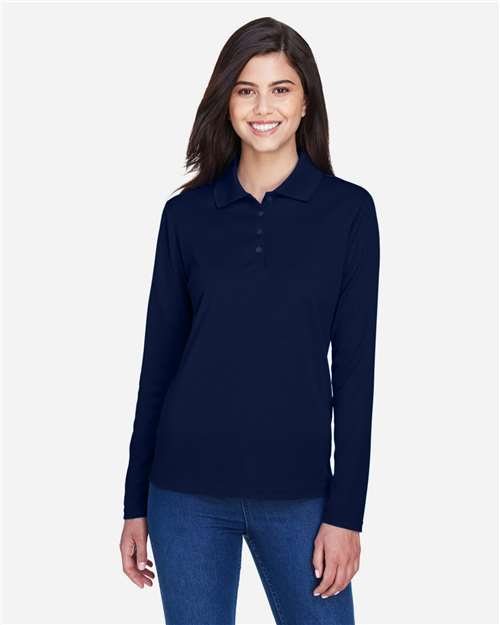Core365 Women's Pinnacle Performance Long Sleeve Piqué Polo - 78192 Classic Navy