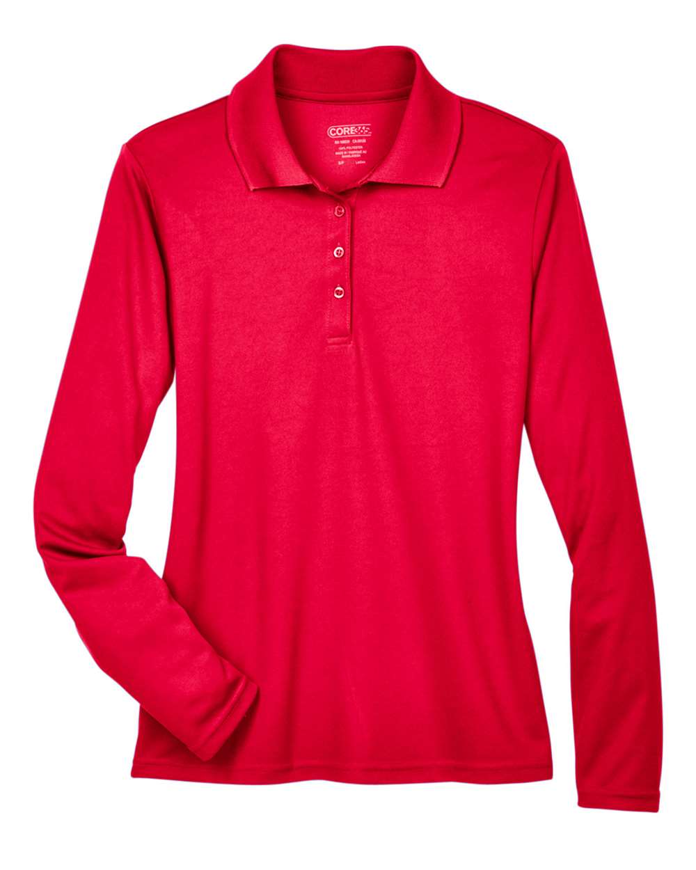 Core365 Women's Pinnacle Performance Long Sleeve Piqué Polo - 78192 Classic Red