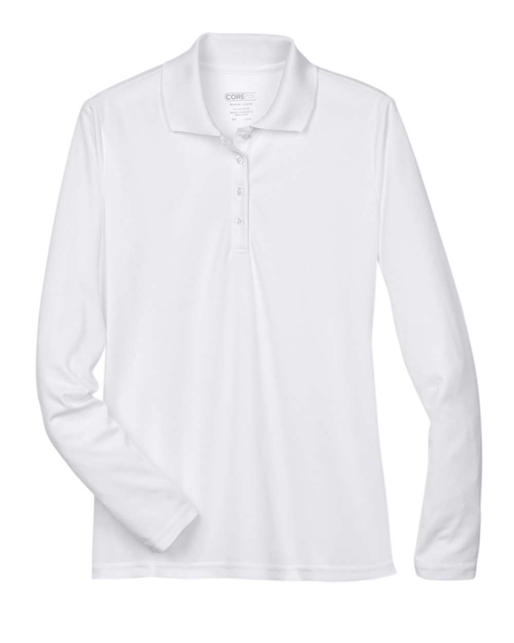 Core365 Women's Pinnacle Performance Long Sleeve Piqué Polo - 78192 White