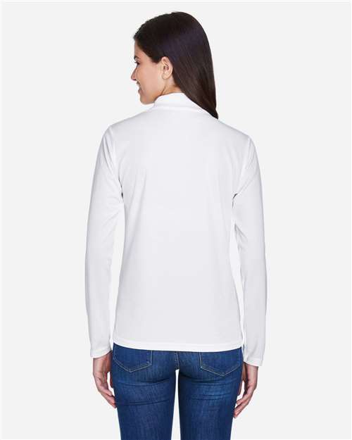 Core365 Women's Pinnacle Performance Long Sleeve Piqué Polo - 78192 White