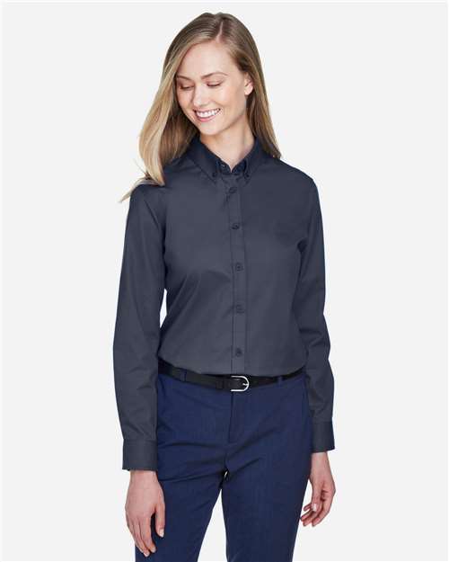Core365 Women's Operate Twill Shirt - 78193 Carbon