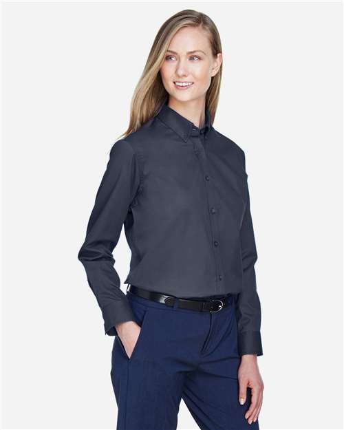 Core365 Women's Operate Twill Shirt - 78193 Carbon