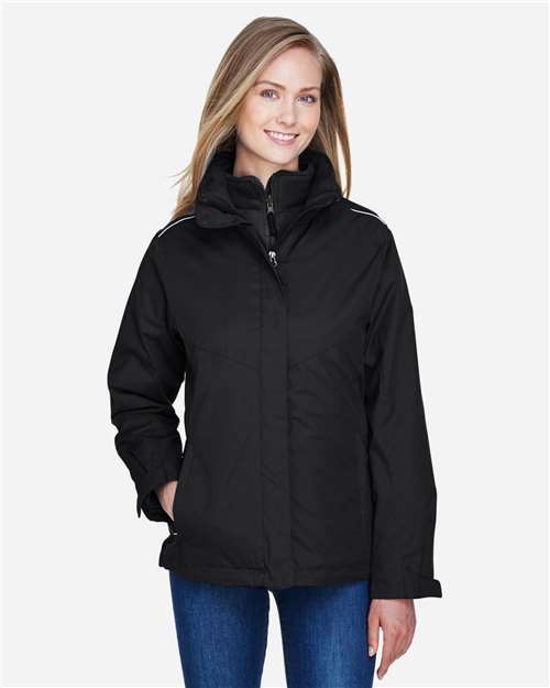 Core365 Women's 3-in-1 Jacket with Fleece Liner - 78205 Black