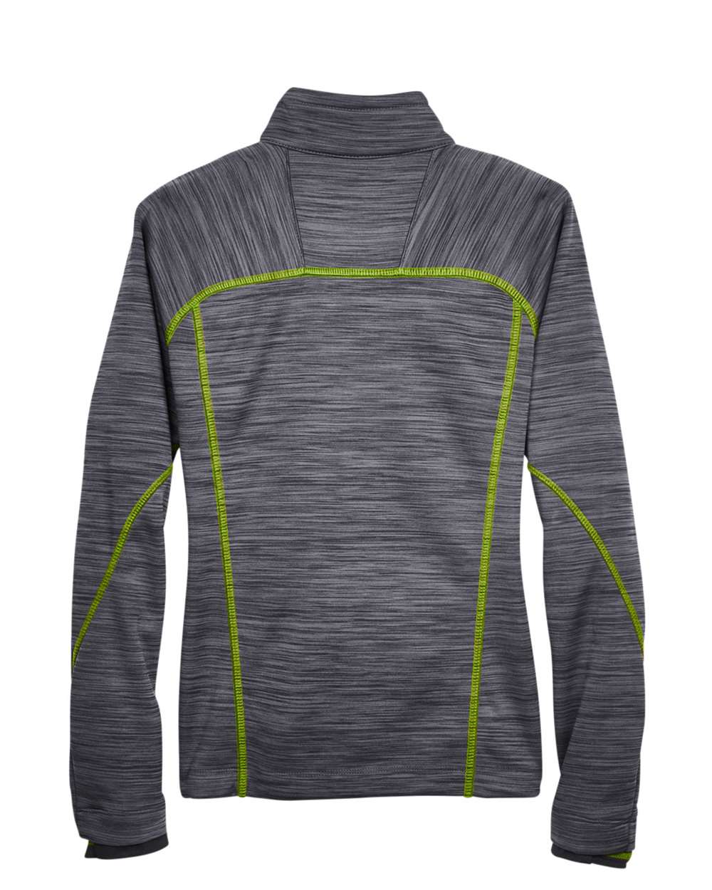 North End Women's Flux Mélange Bonded Fleece Jacket - 78697 Carbon- Acid Green