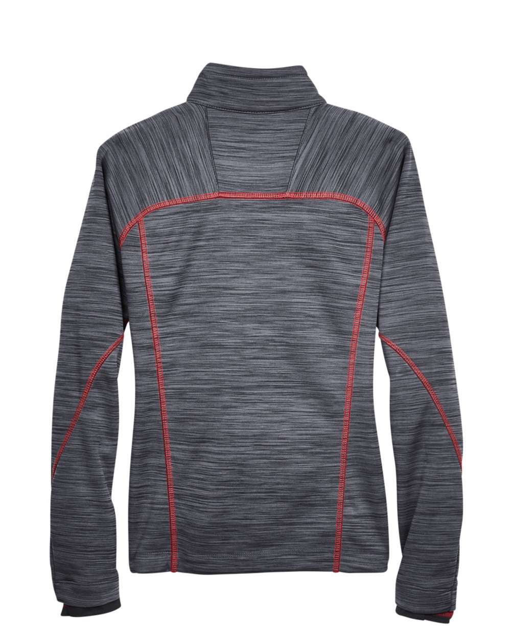 North End Women's Flux Mélange Bonded Fleece Jacket - 78697 Carbon- Olympic Red