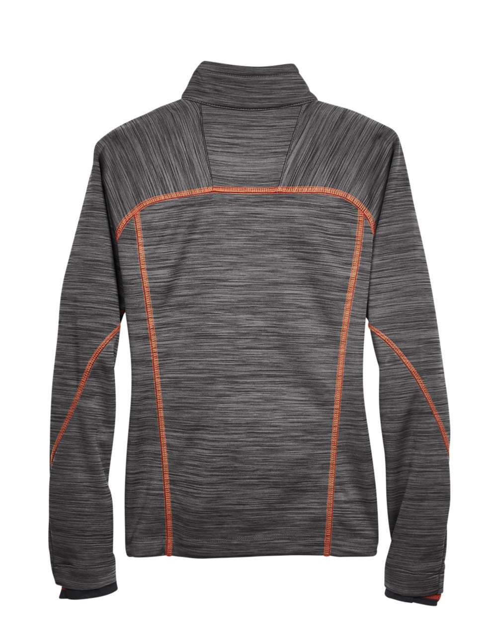 North End Women's Flux Mélange Bonded Fleece Jacket - 78697 Carbon- Orange Soda