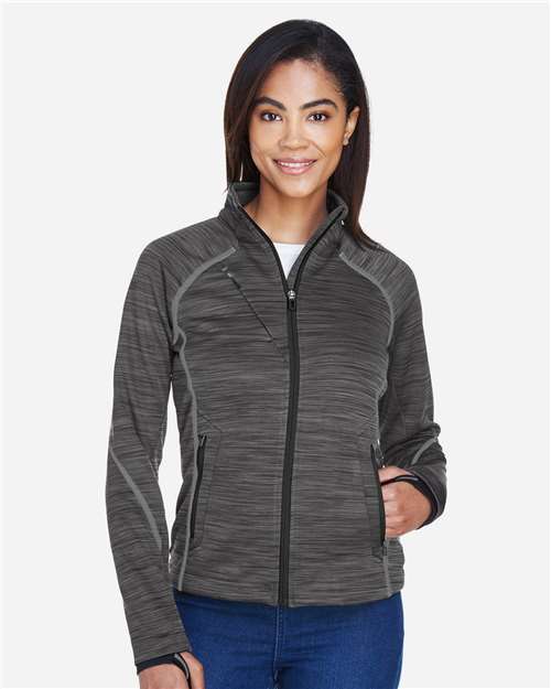 North End Women's Flux Mélange Bonded Fleece Jacket - 78697 Carbon- Black