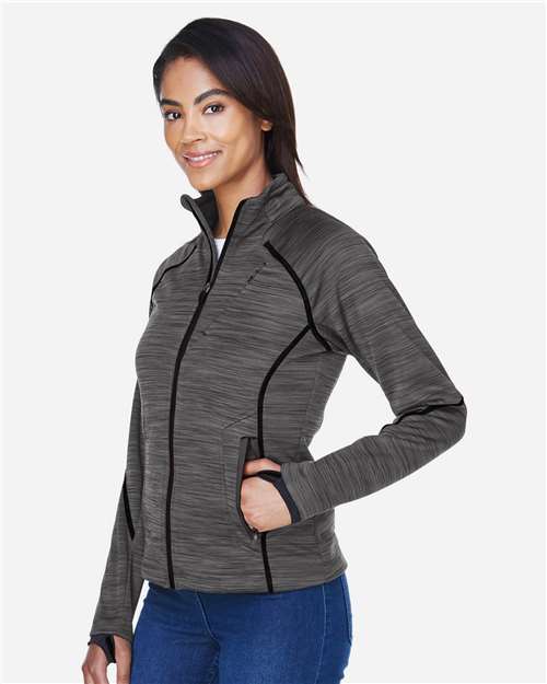 North End Women's Flux Mélange Bonded Fleece Jacket - 78697 Carbon- Black