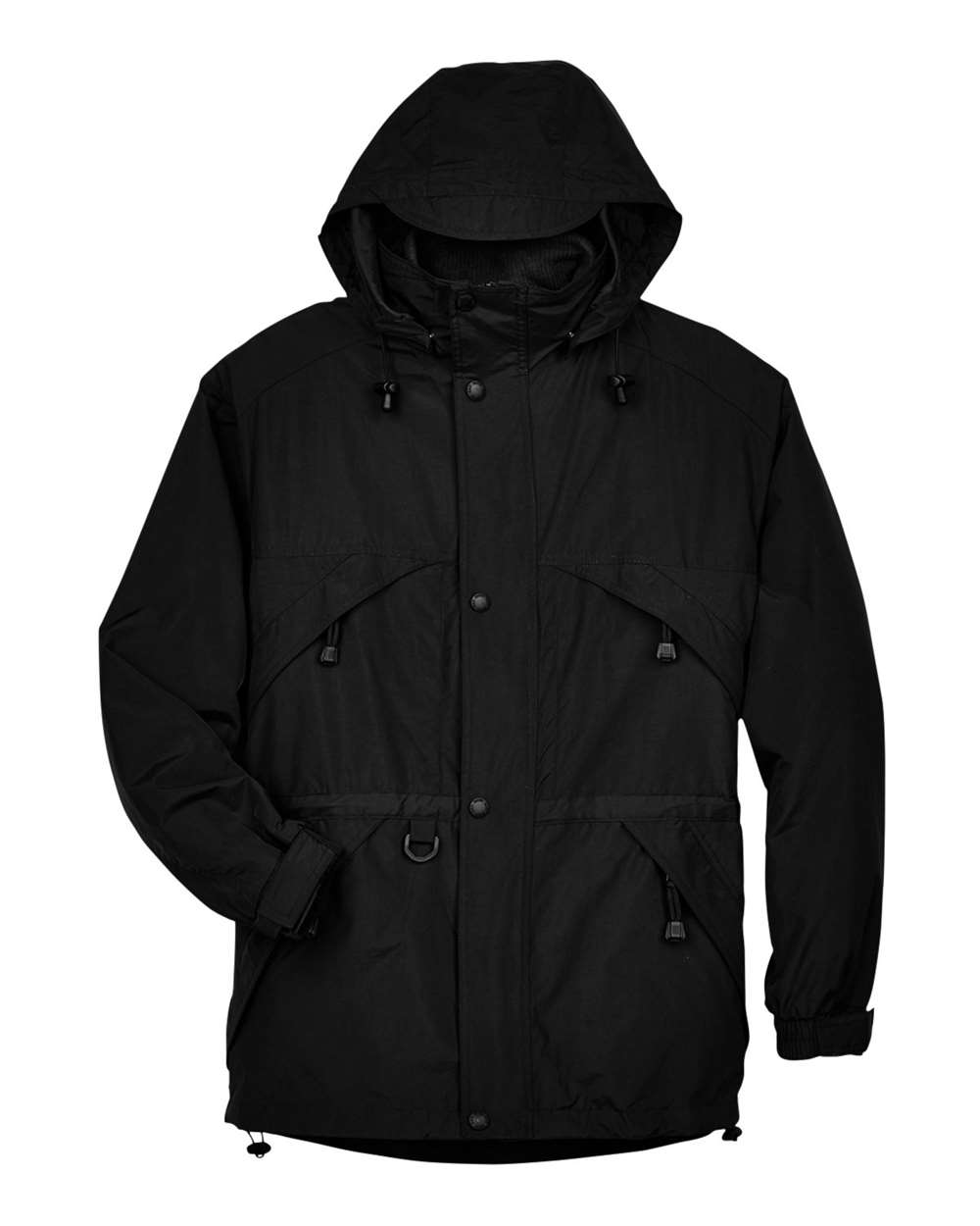 North End Men's 3-in-1 Parka with Dobby Trim - 88007 Black