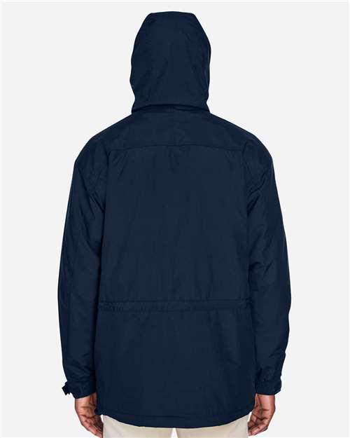North End Men's 3-in-1 Parka with Dobby Trim - 88007 Midnight Navy