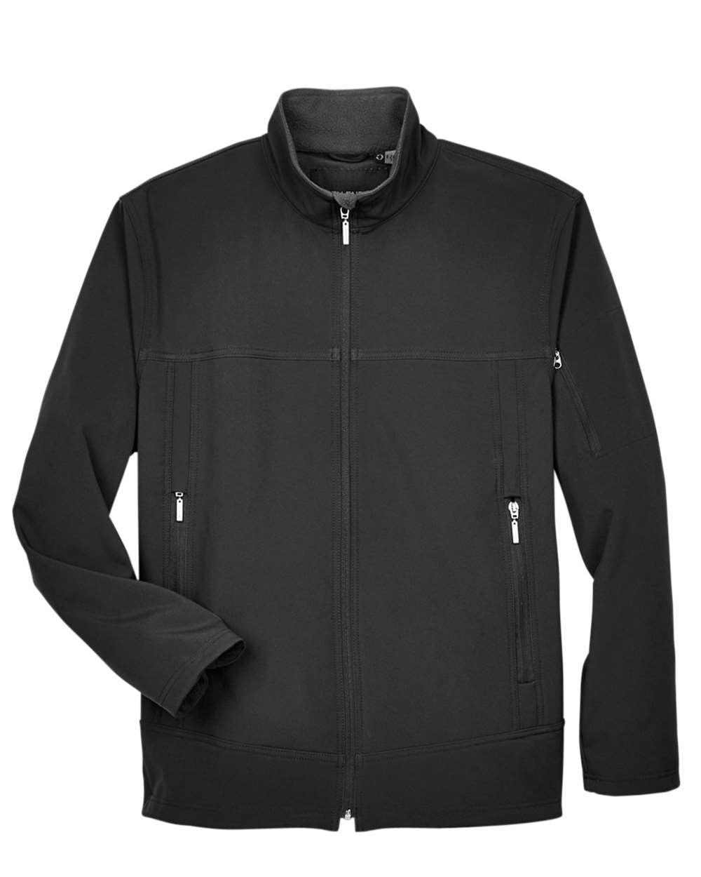 North End Men's Three Layer Fleece Performance Soft Shell Jacket - 88099 Black