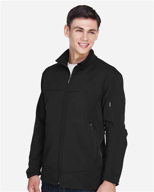 North End Men's Three Layer Fleece Performance Soft Shell Jacket - 88099 Black